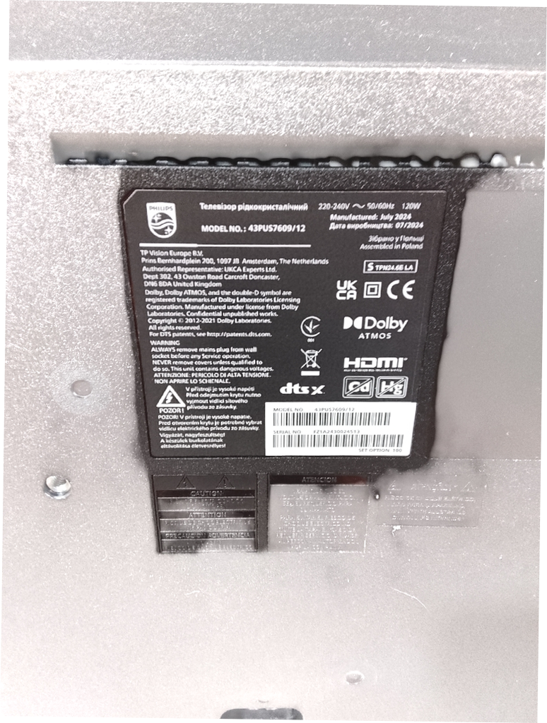 Philips 43PUS7609/12 TVs 43.0 HDMI, Wi-Fi 3840x2160 Wi-Fi Black Plastic - Image 1