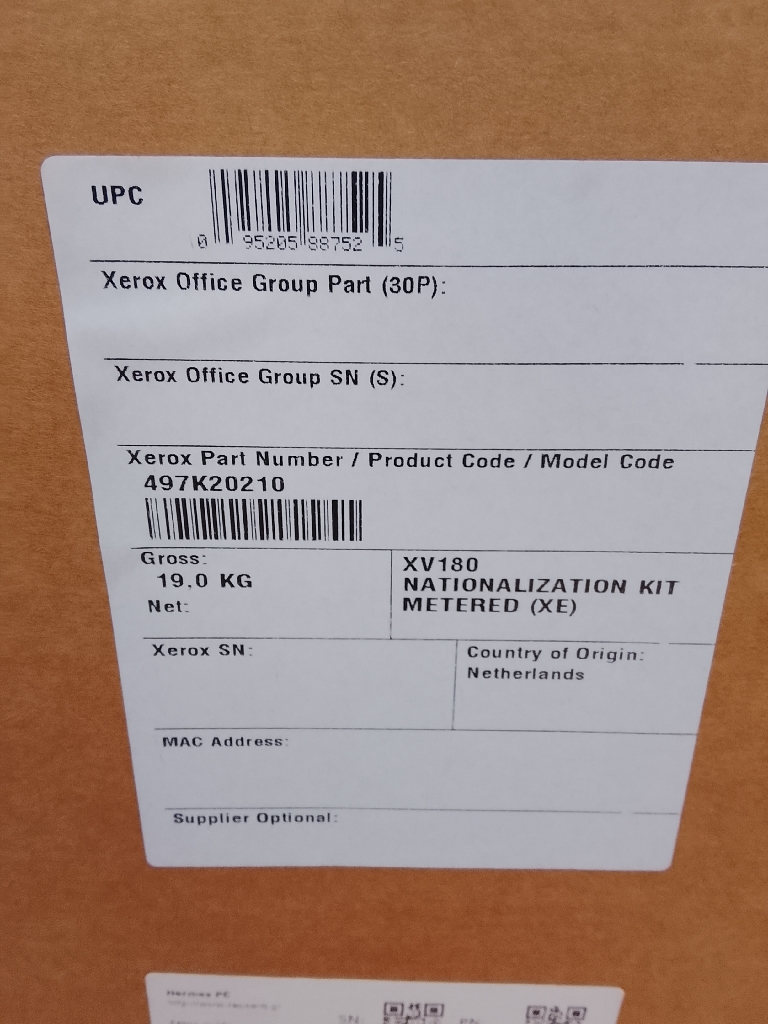 Xerox XV180 NATIONALIZATION KIT METERED Other Printer Parts - Image 1