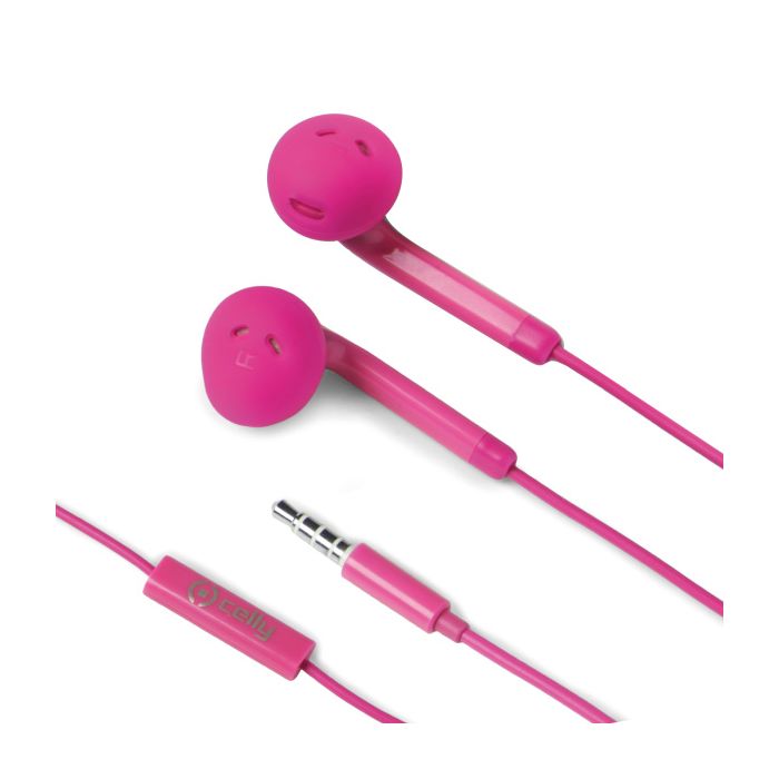 Speaker Celly Stereo Earphones Auricolari Pink New Jack 3.5mm Mini N/A