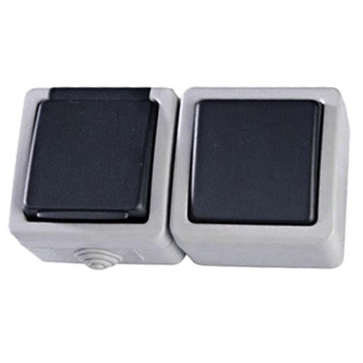 Socket Switch China New Surface  Mounte 1 Gang Switch &1 Schuko Socket
