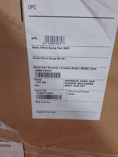 Xerox oversized high cap feeder including ohcf fan kit Other Printer Parts NEW